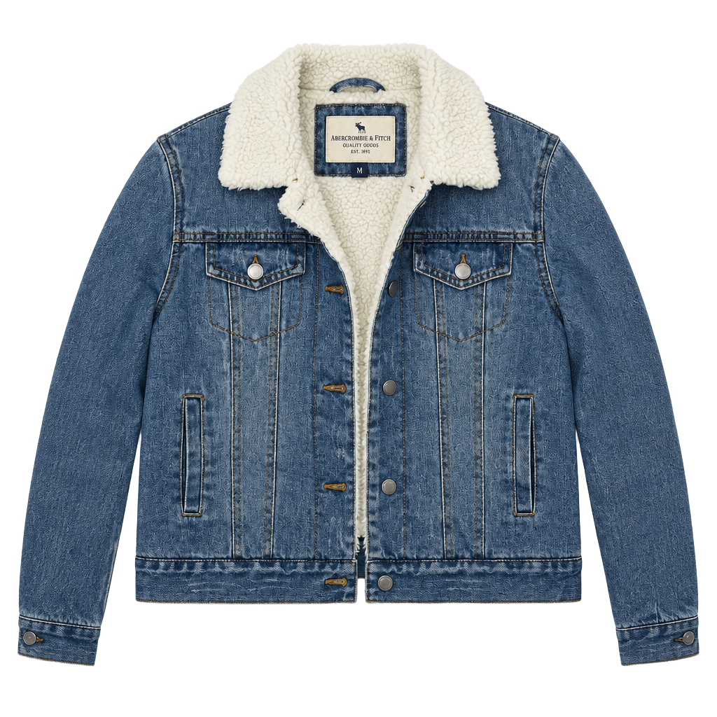 Ashley Vintage Charm Sherpa Denim Jacket Size M 1