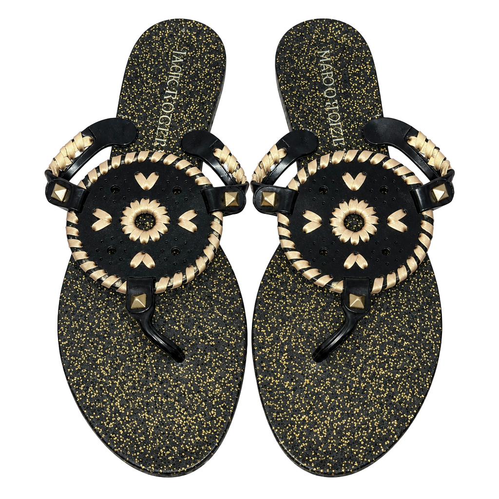 Jack Rogers Georgica Jelly Sandal Size 7 Black 1