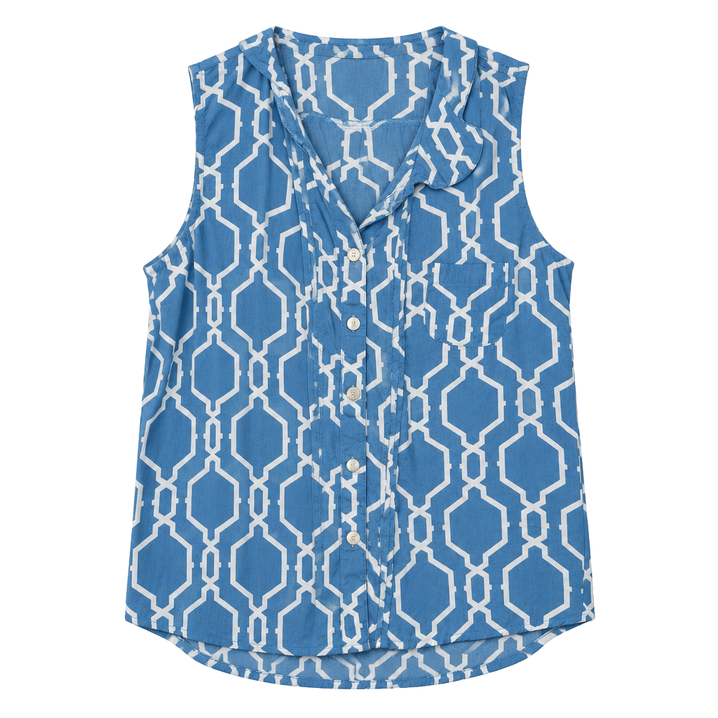 Escapada Button Front Sleeveless Blouse Size M 1