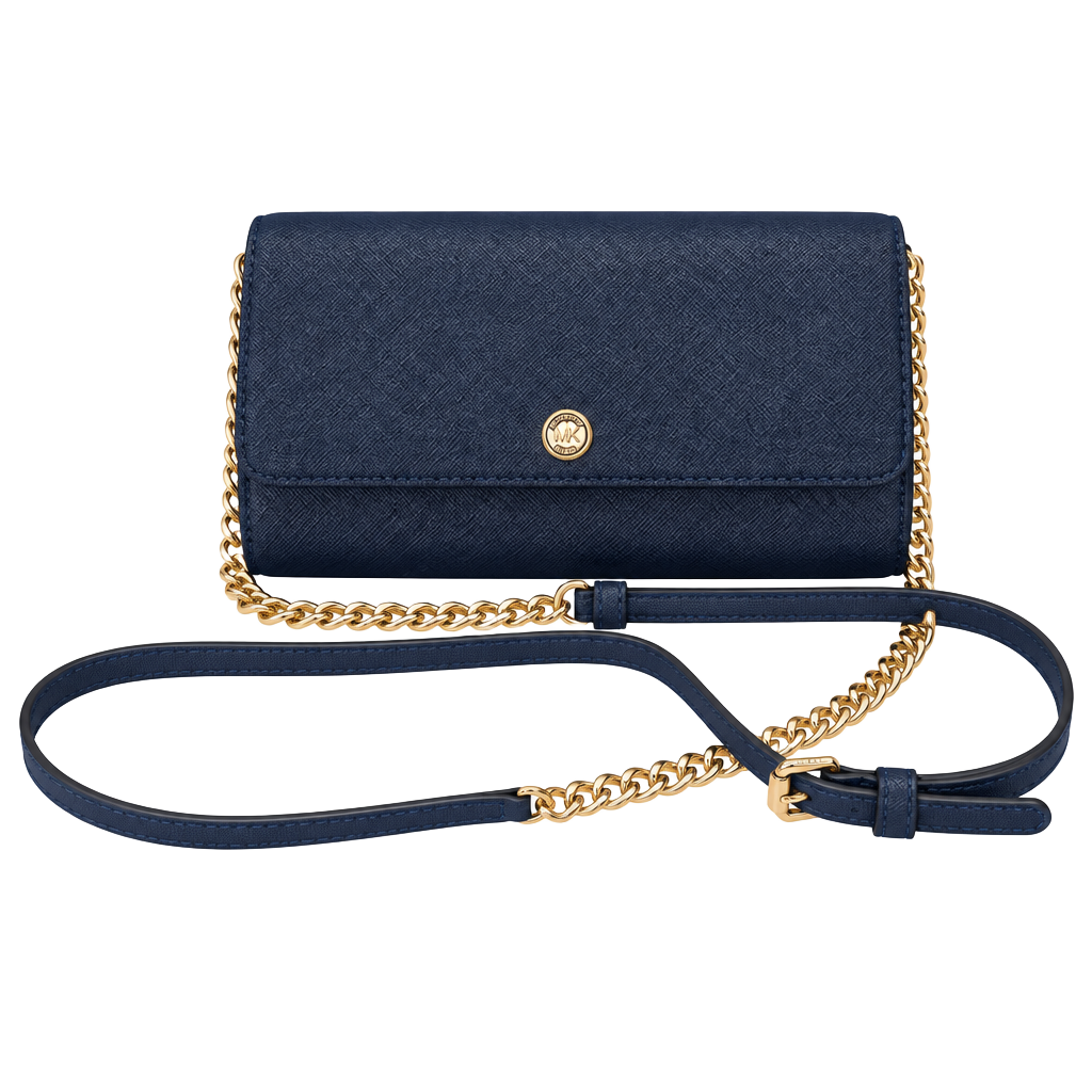 LUP 1 Michael Kors Saffiano Leather Navy Blue Crossbody Bag 1