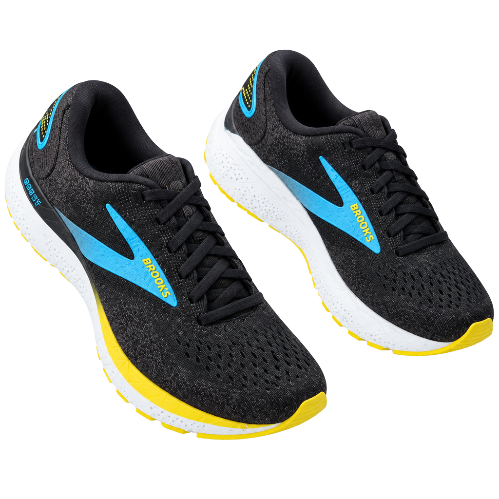LUS 26 Brooks Ghost 15 Running Shoes Size 8 Black Blue Yellow 1