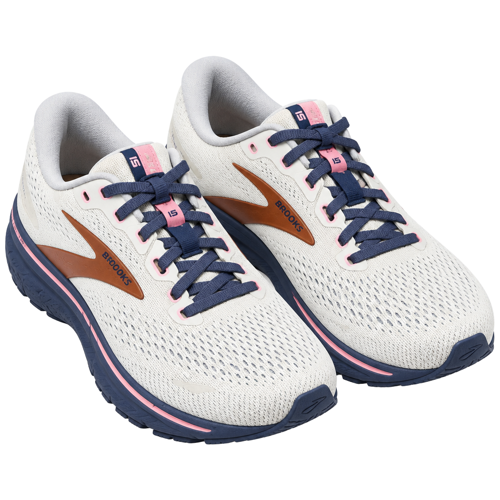LUS 22 Brooks Ghost 15 Size 10 White Purple Running Shoes 1