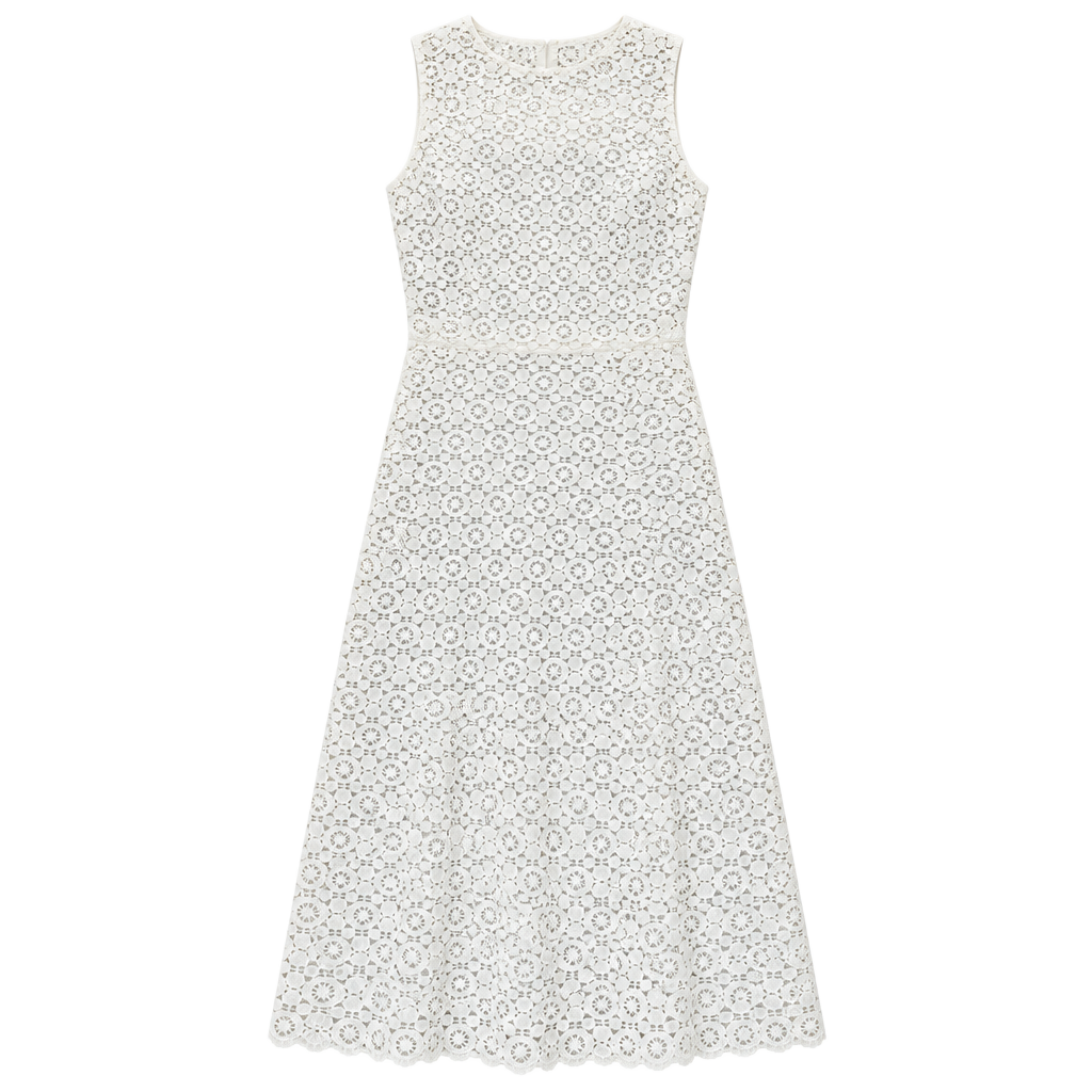919 Rebecca Minkoff Lace Maxi Dress Size 4 White Criss Cross 1