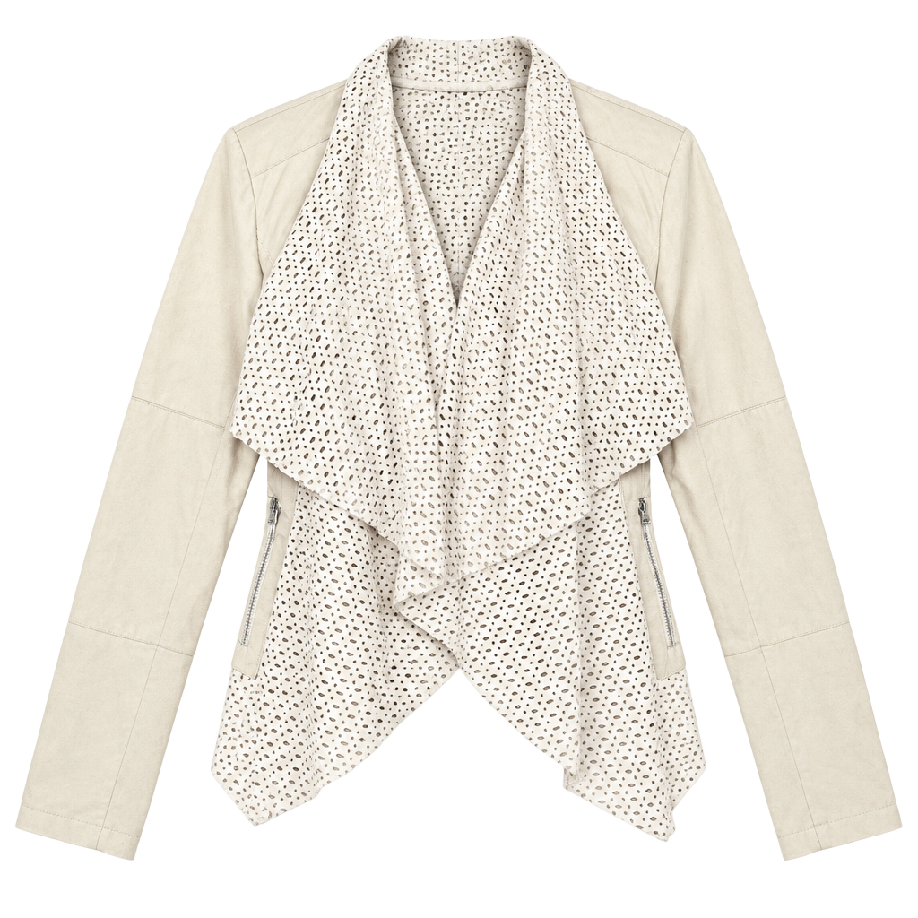 905 BKE Outerwear Jacket Size M Cream Faux Leather 1