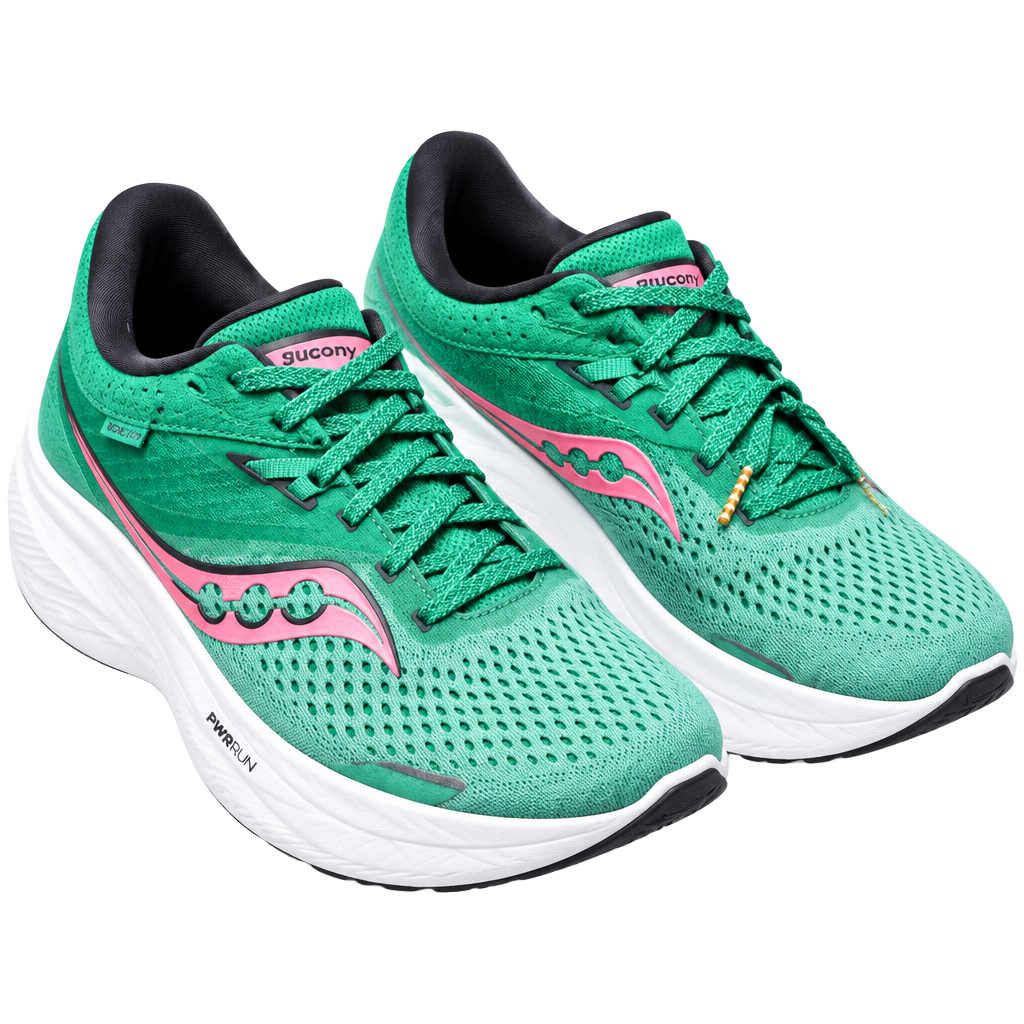 LUS 14 Saucony Ride 16 Running Shoes Green Pink Size 10 1