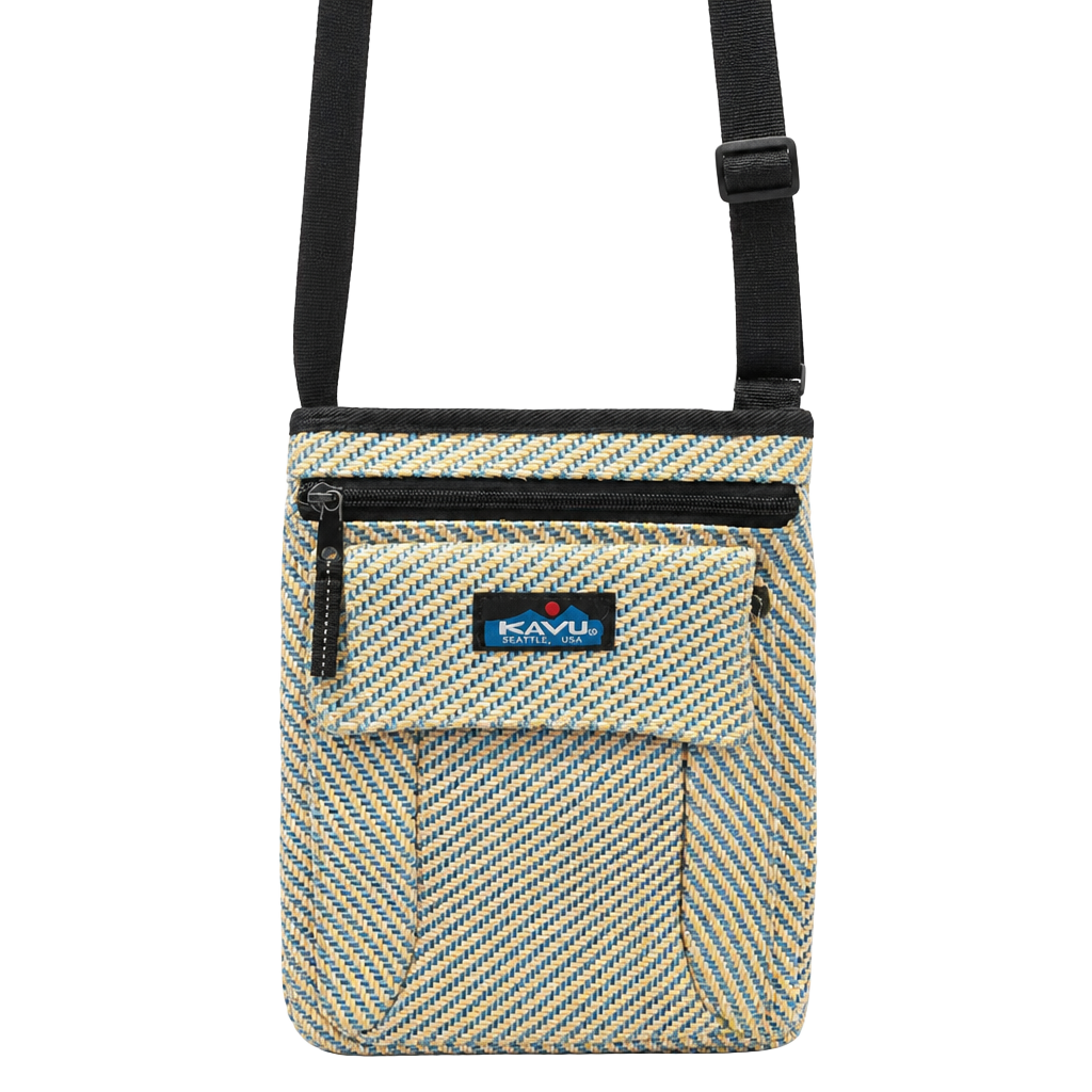Kavu Keeper Crossbody Bag Blue Yellow Woven 1