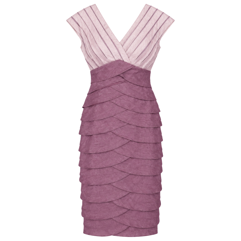 921 Adrianna Papell Ruffled Cocktail Dress Size 8 Pink 1