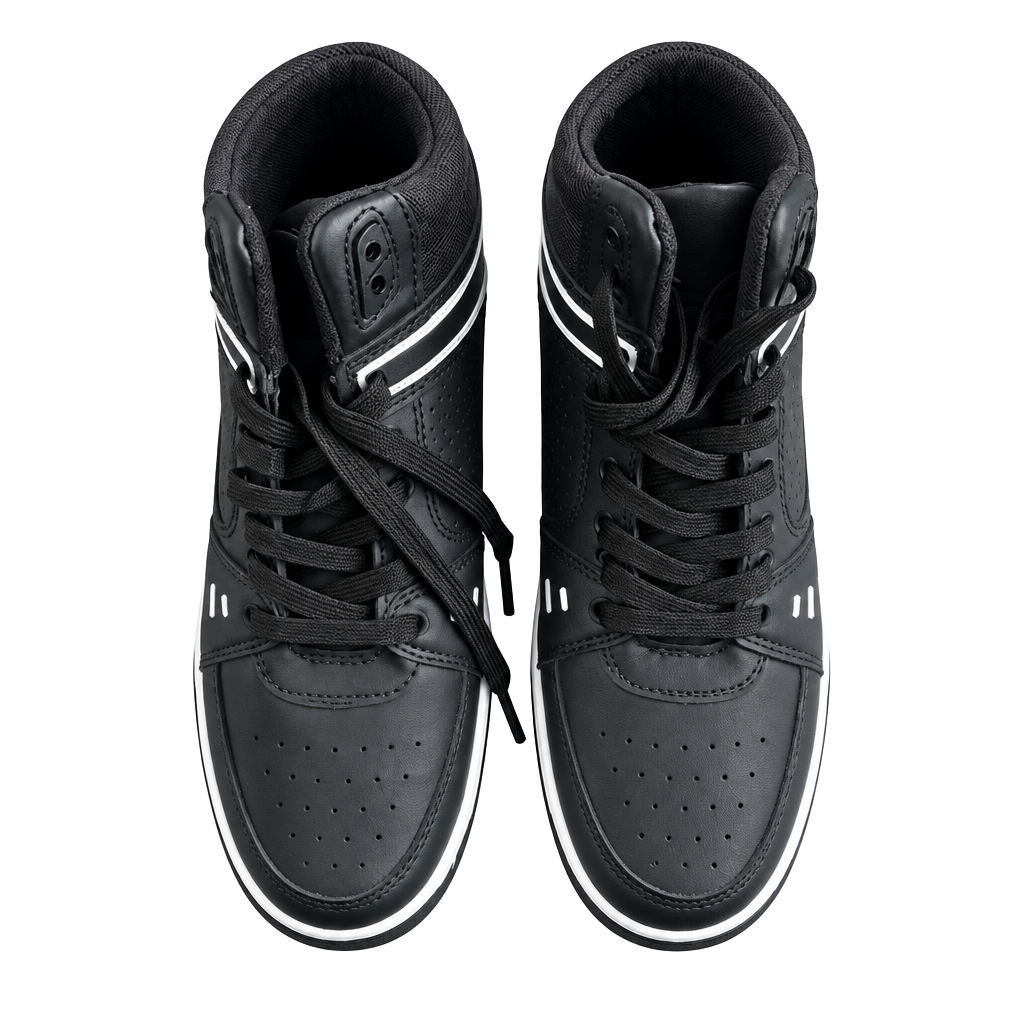 Black High Top Sneakers with Roller Wheels Size 37 1