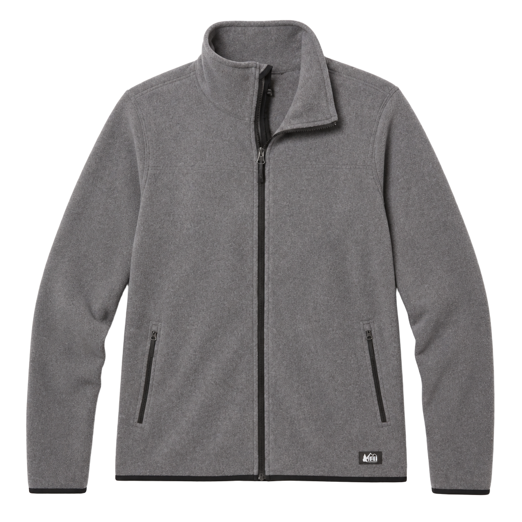 REI Co-op Heather Gray Fleece Jacket keep warm 1