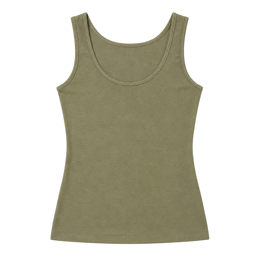 SO Perfectly Soft You Perfect Tank Green Fitted Scoop Neck Sleeveless Tank Top Size S 1