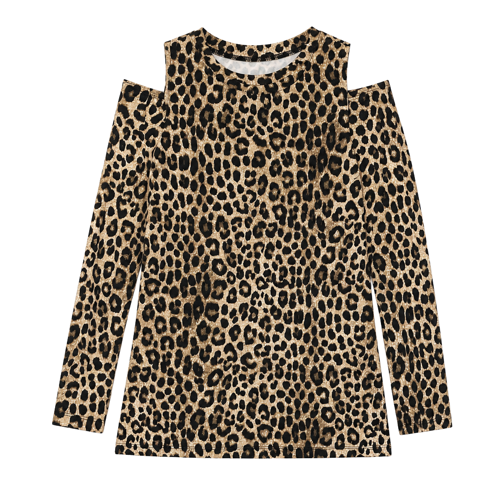 NWT Michael Kors Leopard Print Sleeveless Cold-Shoulder Top 1