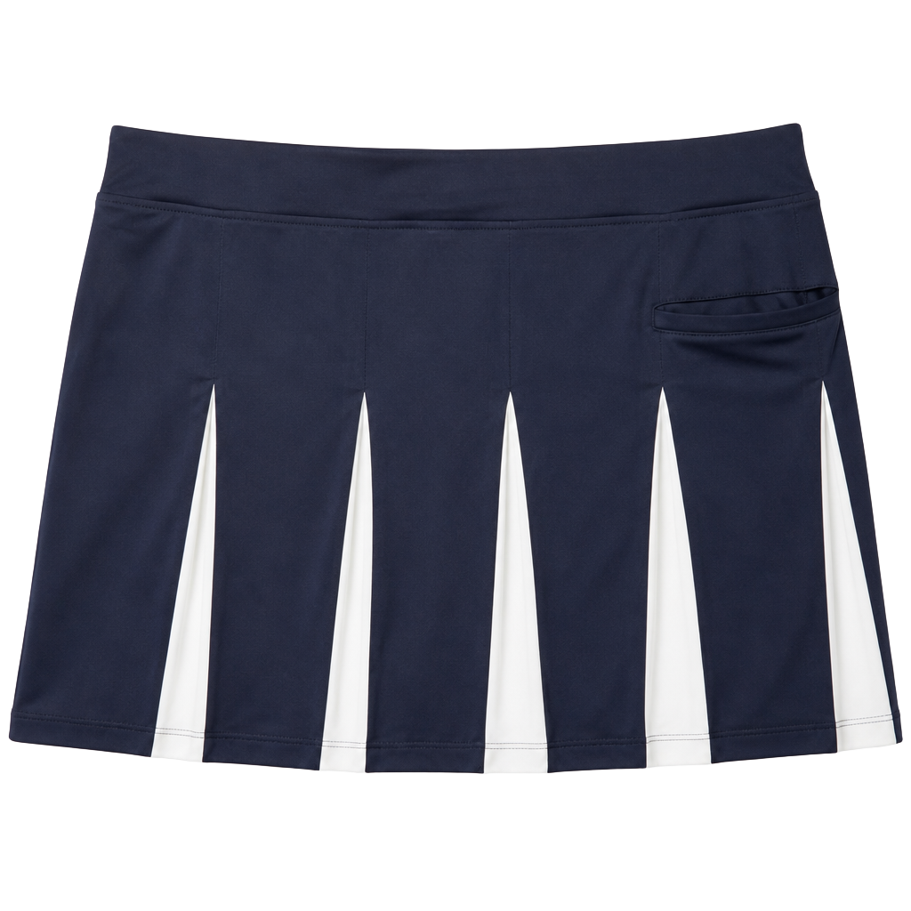 Sport Haley Women's Navy and White Pleated Golf Skort with Inner Shorts 1