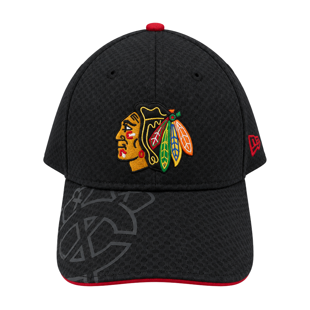New Era Chicago Blackhawks 39Thirty Toddler-Child Hat Black Red 1