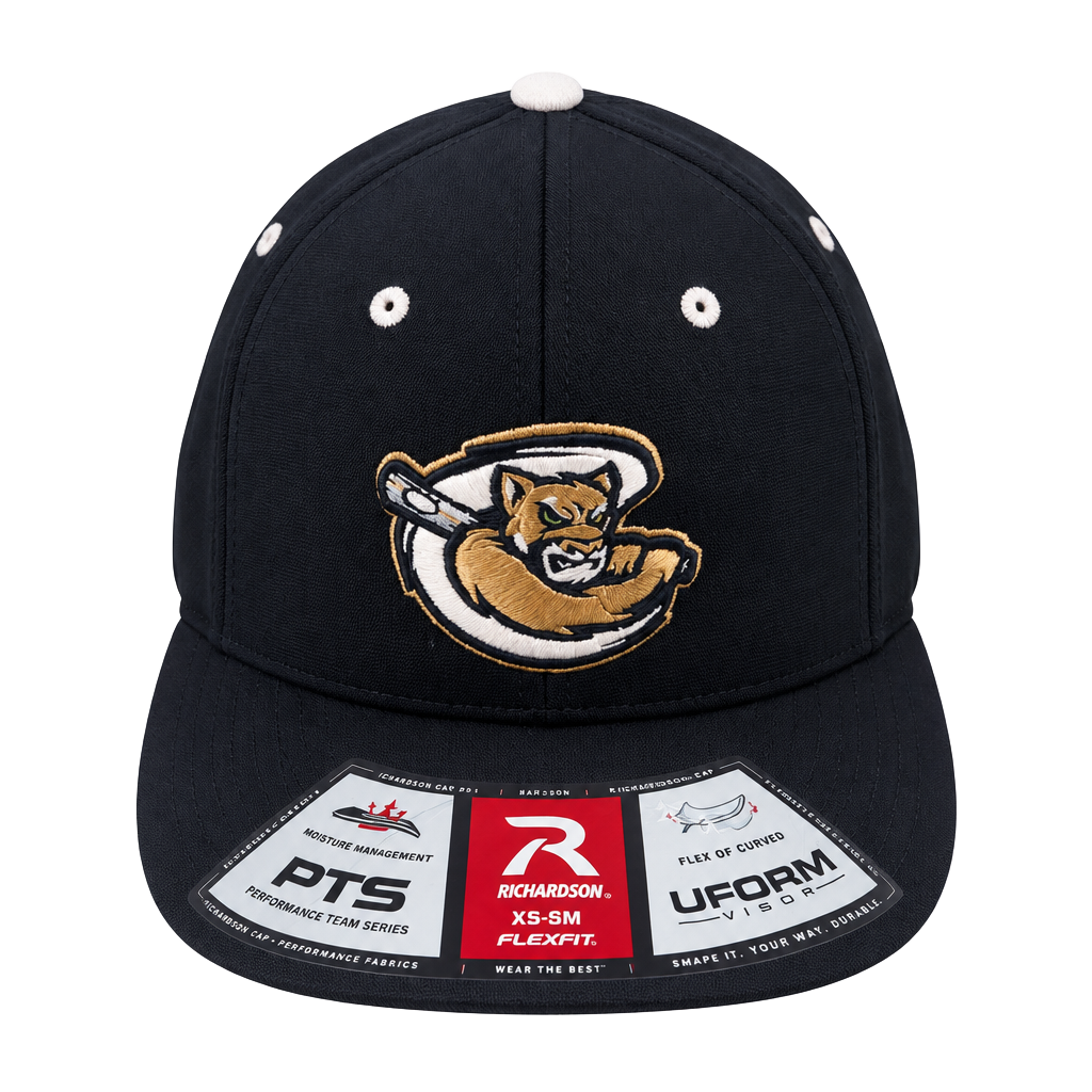 Richardson Kane County Cougars PTS 20 Size XS-SM Flexfit Hat Cap Navy 1