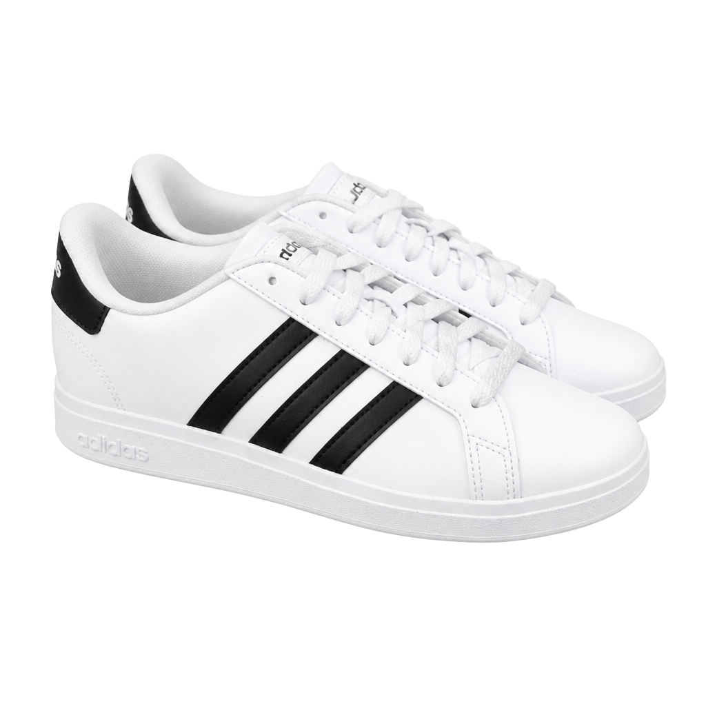 Adidas Grand Court 2.0 K White/Black Kids Sneakers GW6511 Size 6 1