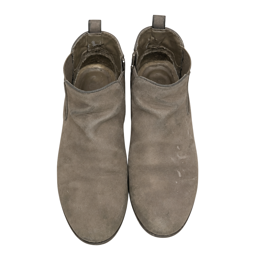 Gray Chelsea Ankle Boots with Side Zipper 1