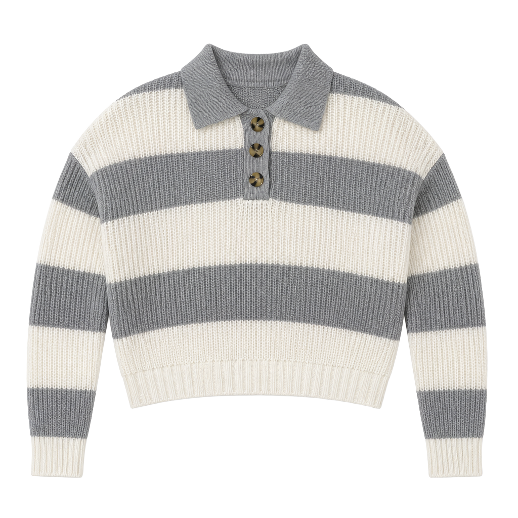 SO Cropped Polo Sweater 1