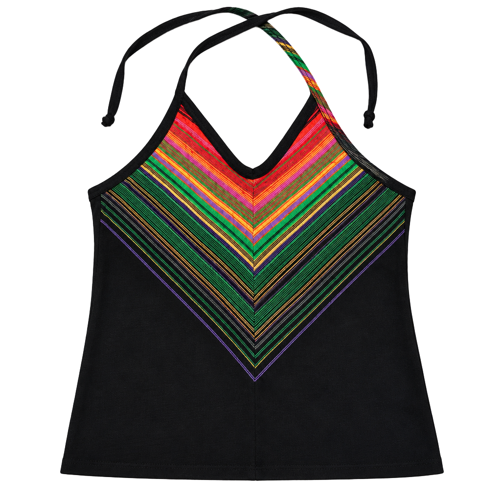 Lot Halter Top Size Medium Black Striped 1