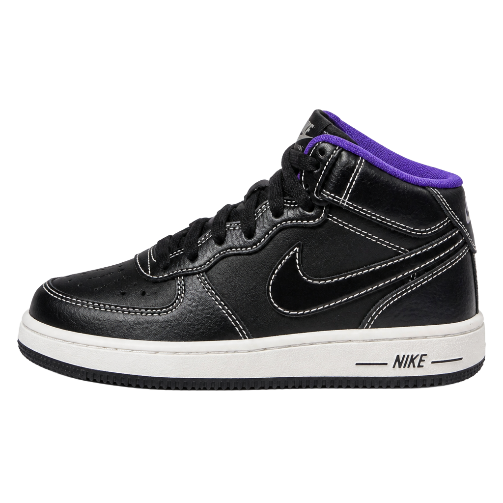Nike Force 1 TD Black White Purple Toddler Size 8C Sneakers DQ650-001 1