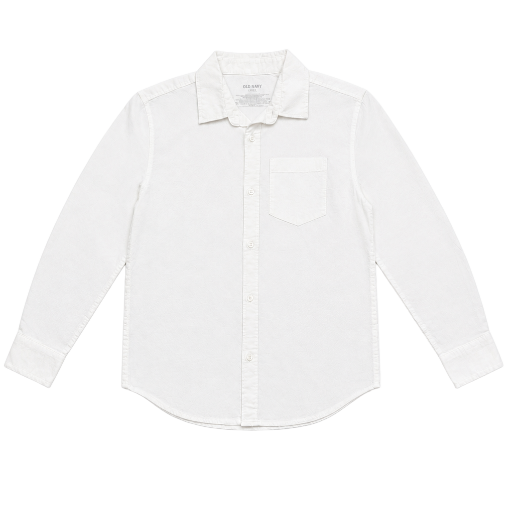 NWT Old Navy Boys L 10-12 White Oxford School Uniform Button Down Shirt 1