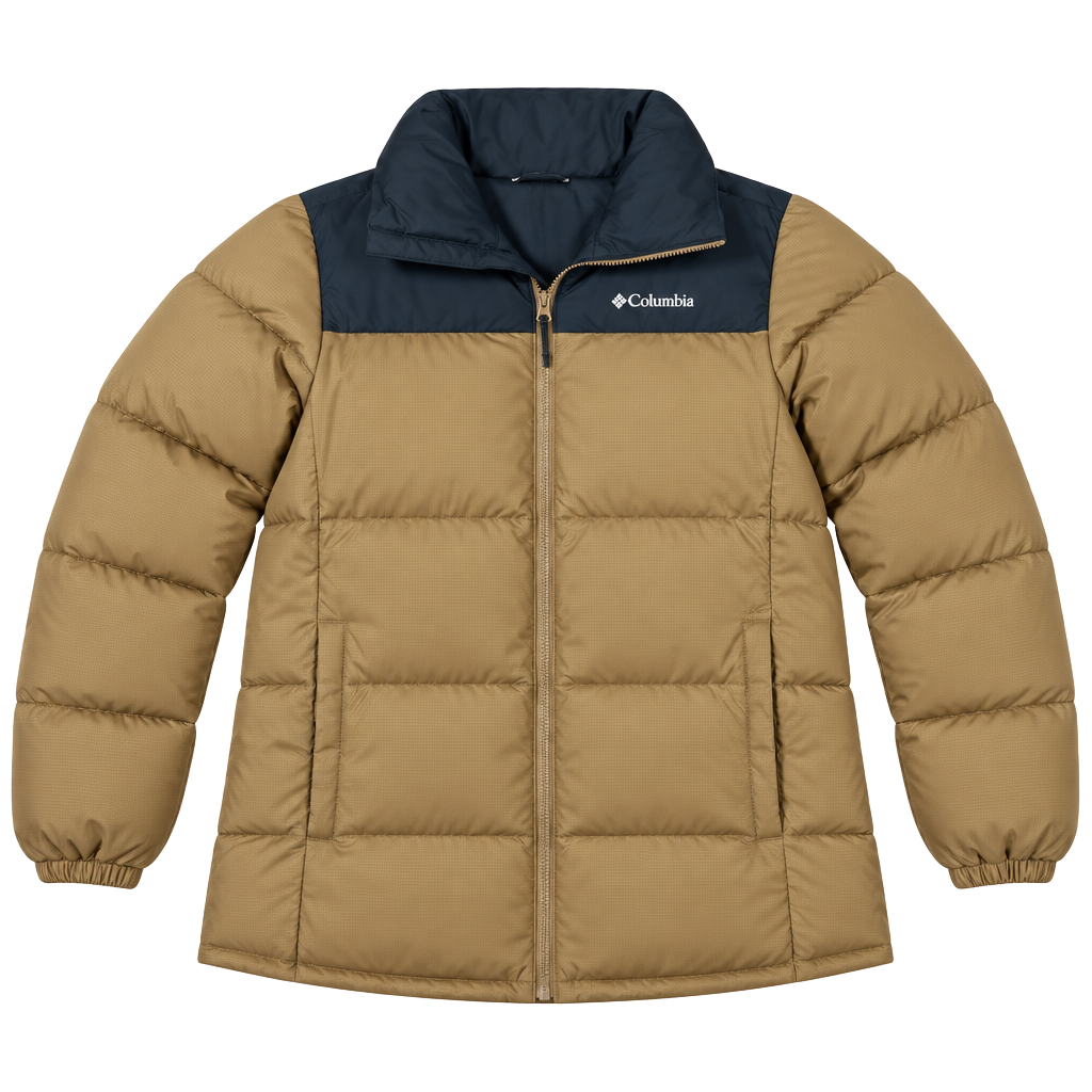 Columbia Puffer Jacket Brown Black Size Small 1