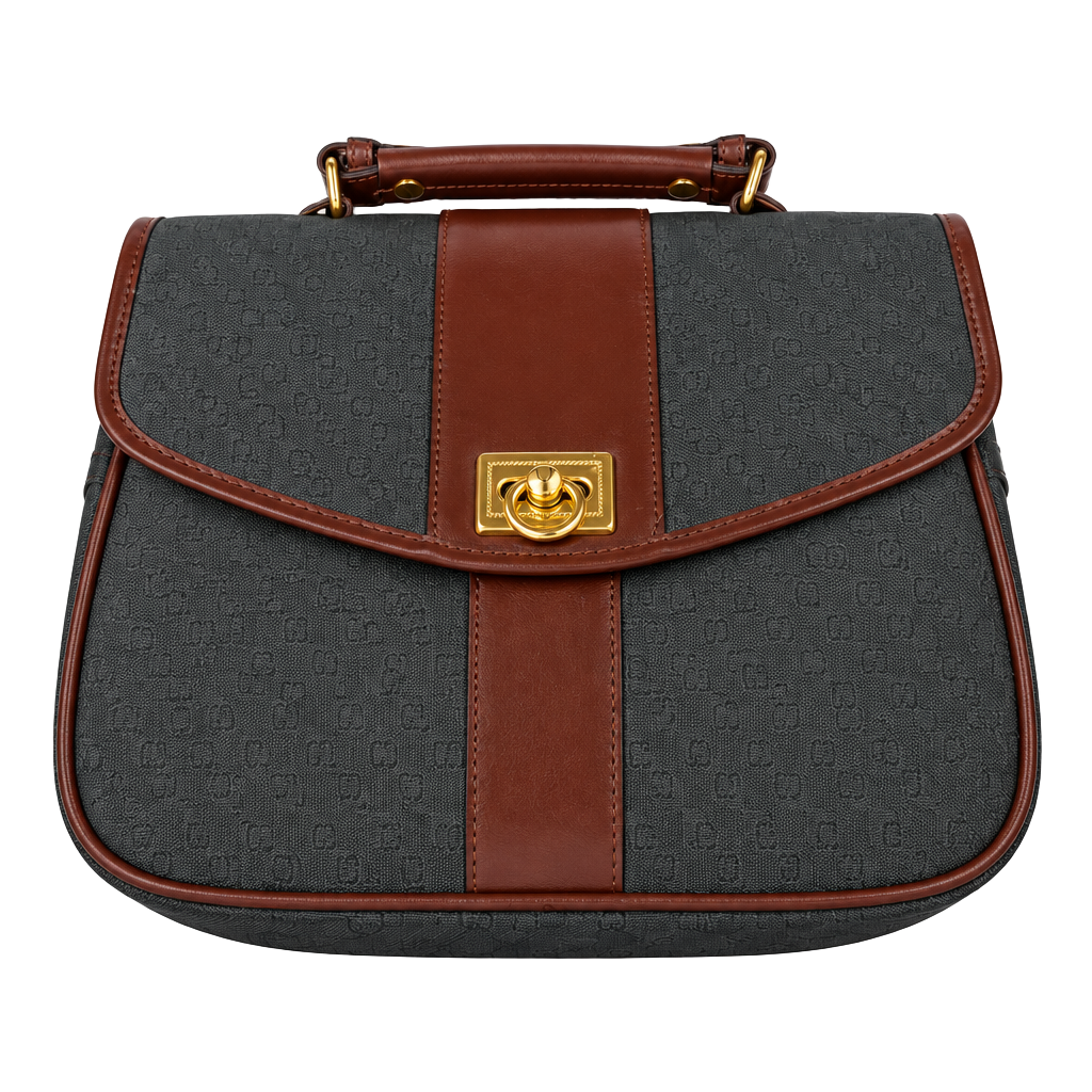 MC Handbag brown leather/leather-look trim, gold hardware 1
