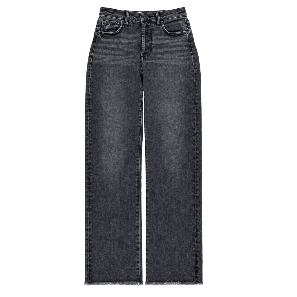 Evereve High Rise Straight Jeans Black Washed Denim 1
