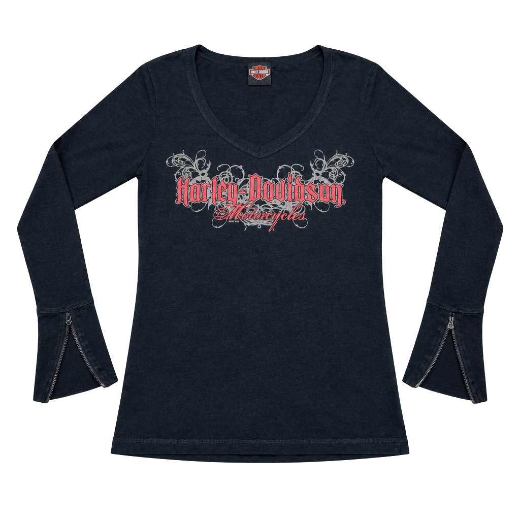 Harley-Davidson Long Sleeve Shirt Size Medium Black Deadwood 1
