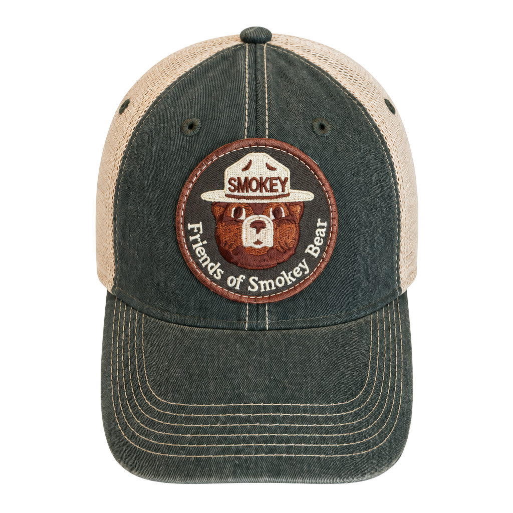Smokey Bear Friends Of Smokey Bear Mesh Trucker Hat Green 1