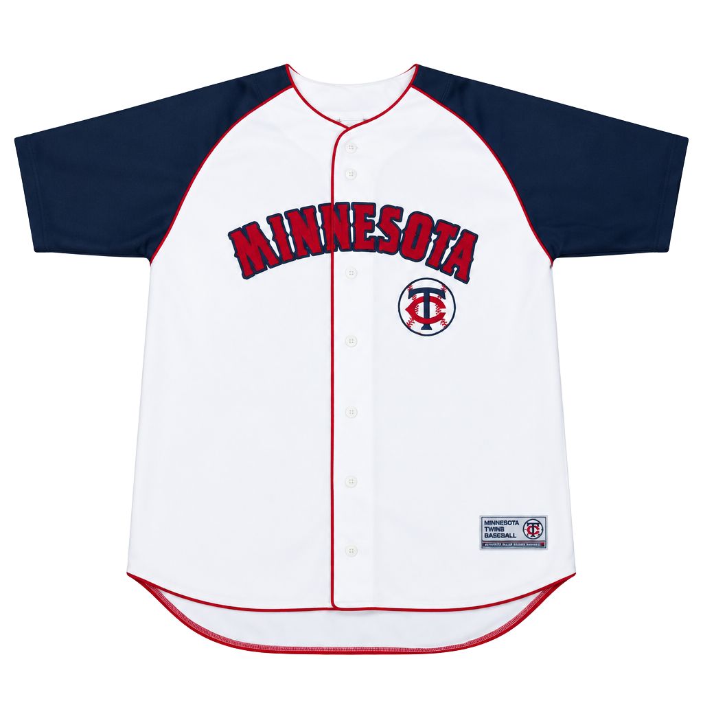Y2K Minnesota Twins Dynasty Baseball Jersey Size L White Blue Buttoned 1