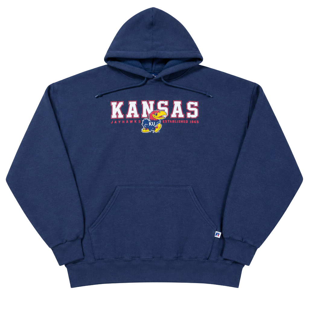 Y2K Russell Athletic Kansas Jayhawks Hoodie Navy 1