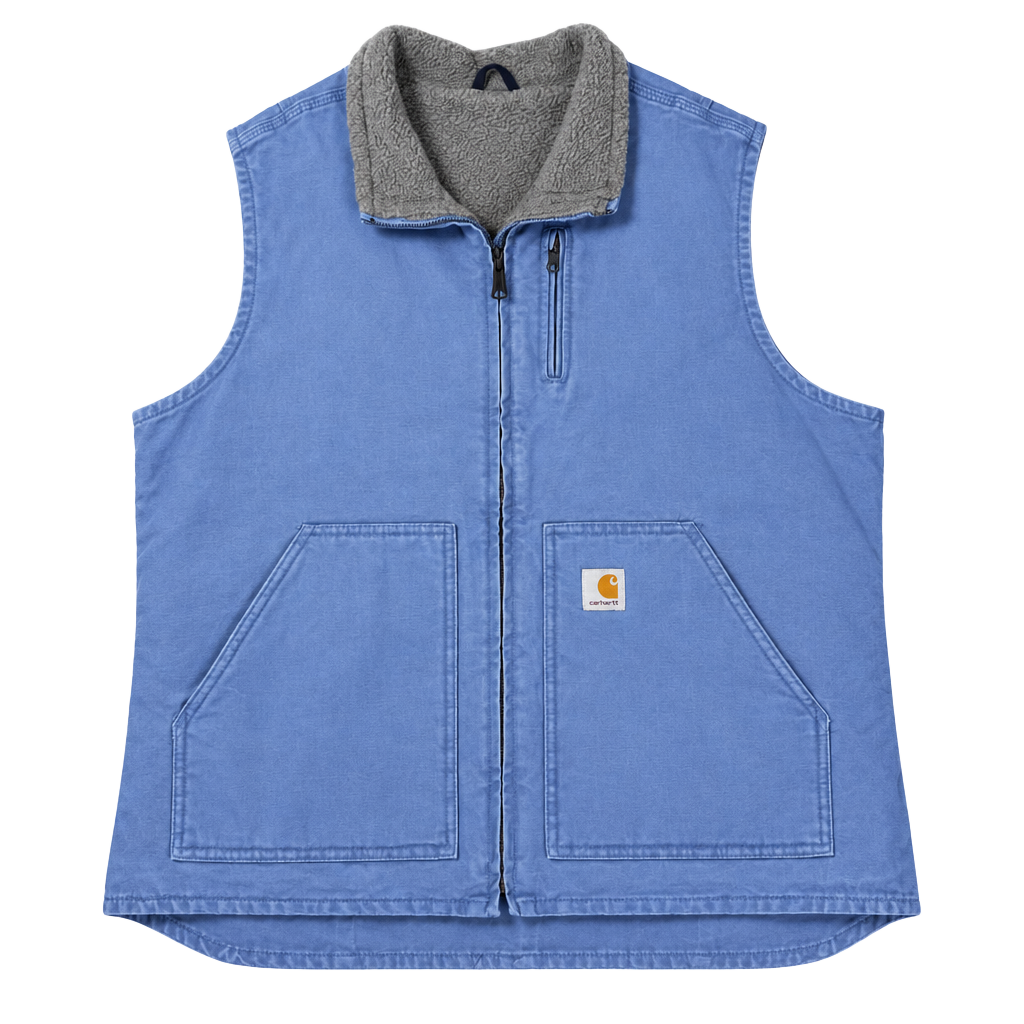 Carhartt Sherpa Lined Women’s Vest Size Extra Large Sandstone Lavender Canvas 1