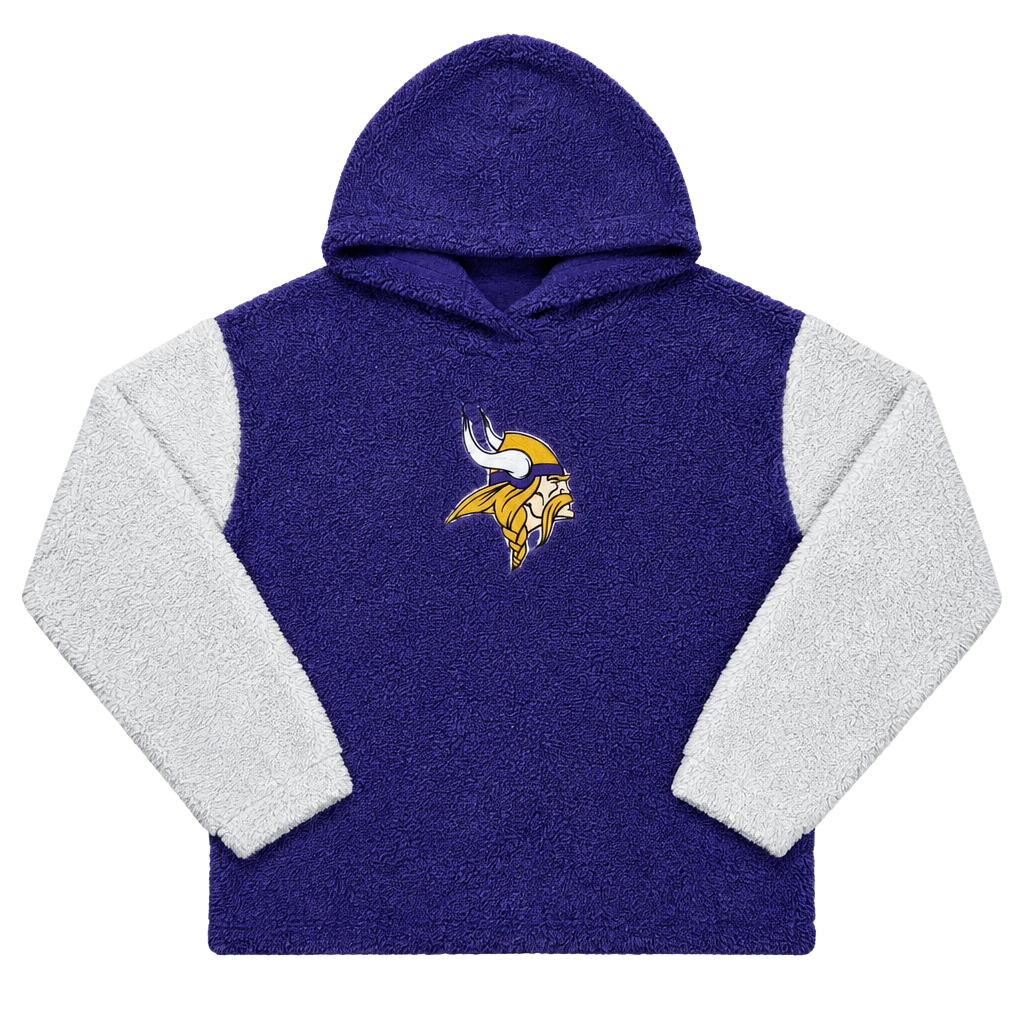NFL Team Apparel Minnesota Vikings Sherpa Hoodie Girls Size XL Purple 1