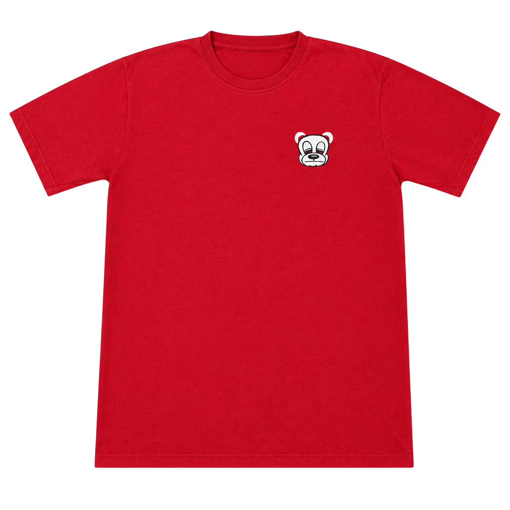 Y2K Loudberries Clothing T-Shirt Size L Red Embroidered Bear Graphic Tee 1