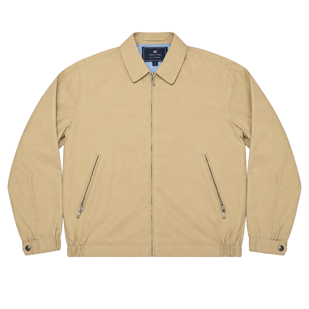 Newport Harbor Golf Jacket Size M Reg Tan Full Zip 1