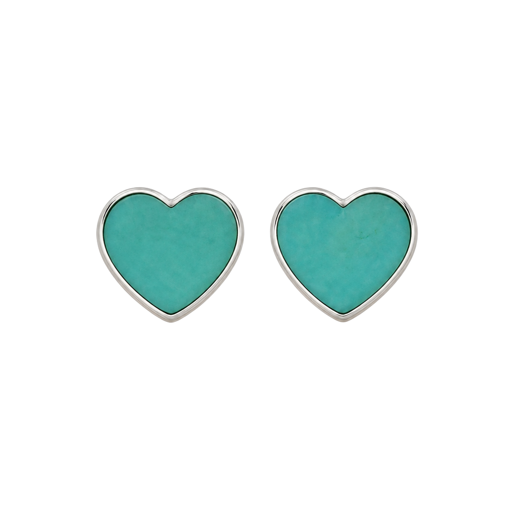 925 Silver Tiffany & Co. Inspired Return to Tiffany Enamel Heart Stud Earrings from Dubai 1