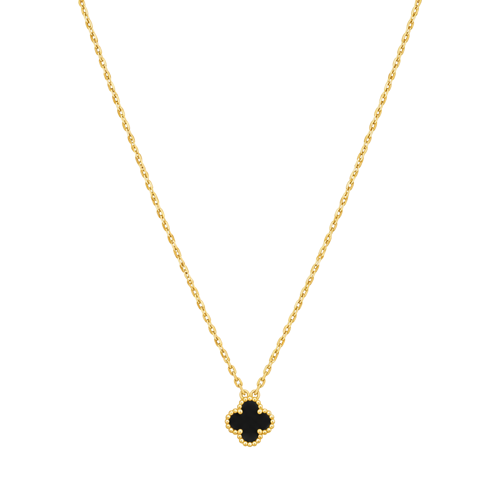 18k clover design Dubai Gold Necklace 1