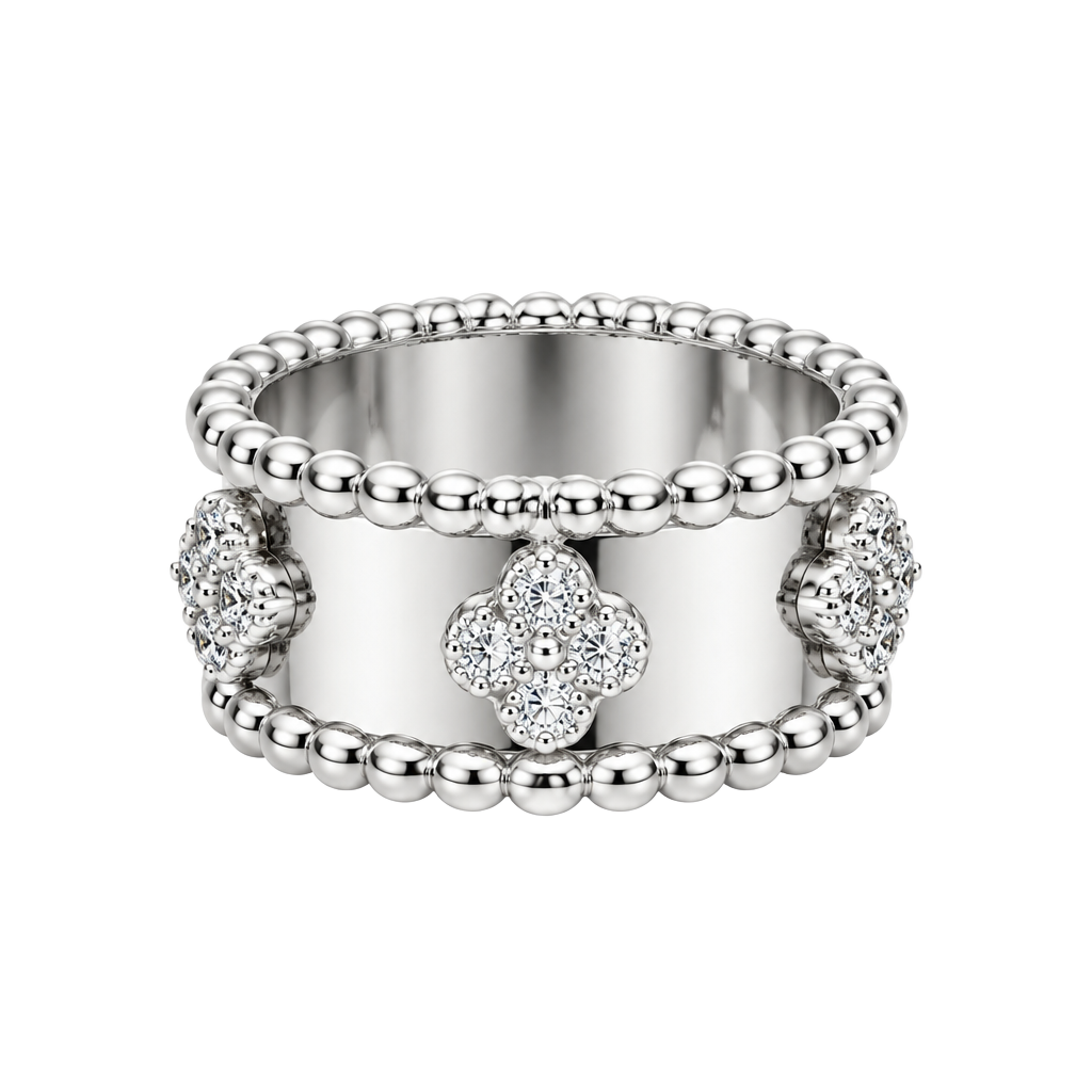 VCA Perlée inspired ring size 7 in genuine 925 silver made in Dubai 1
