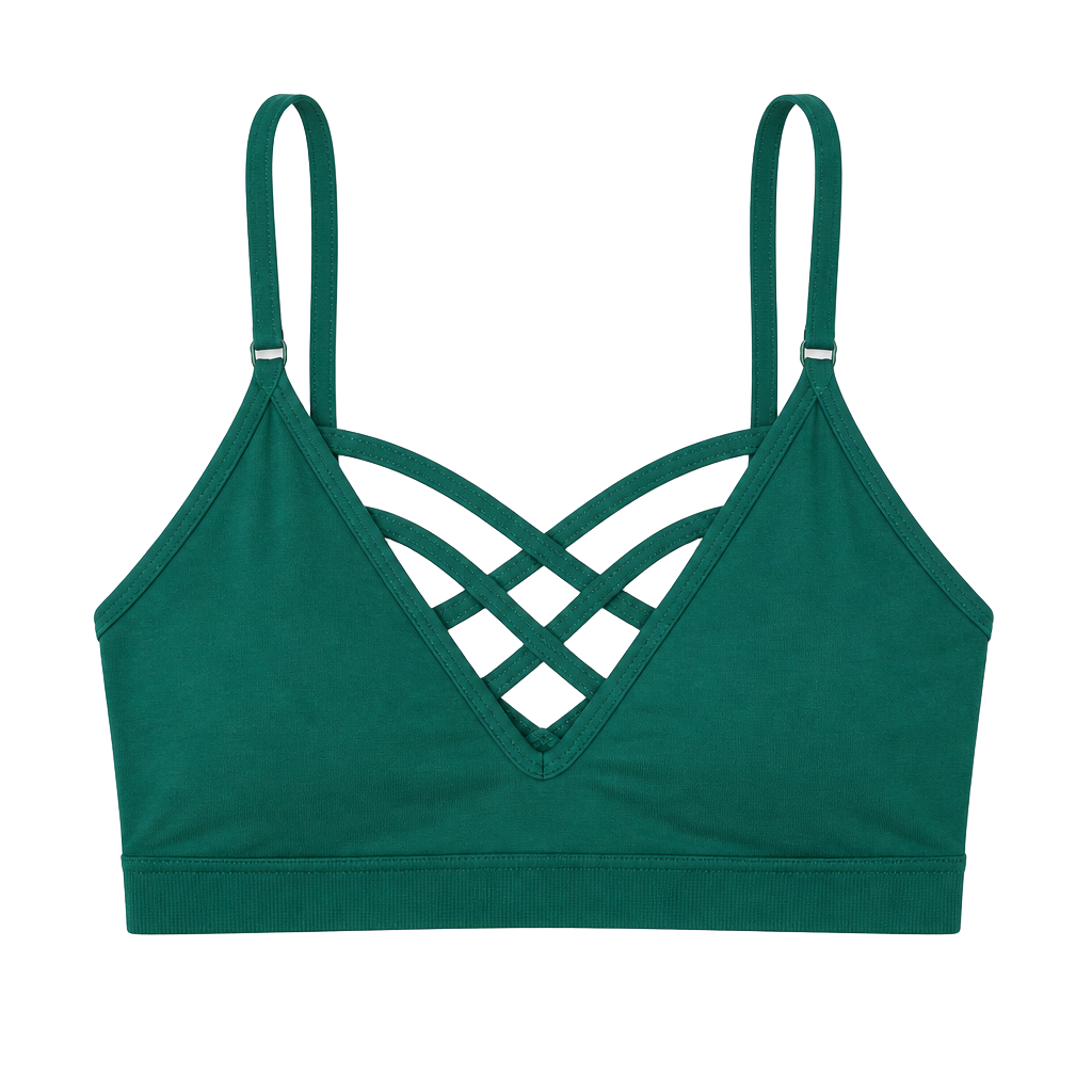Zenana Front V-Lattice Bralette with Adjustable Straps 1