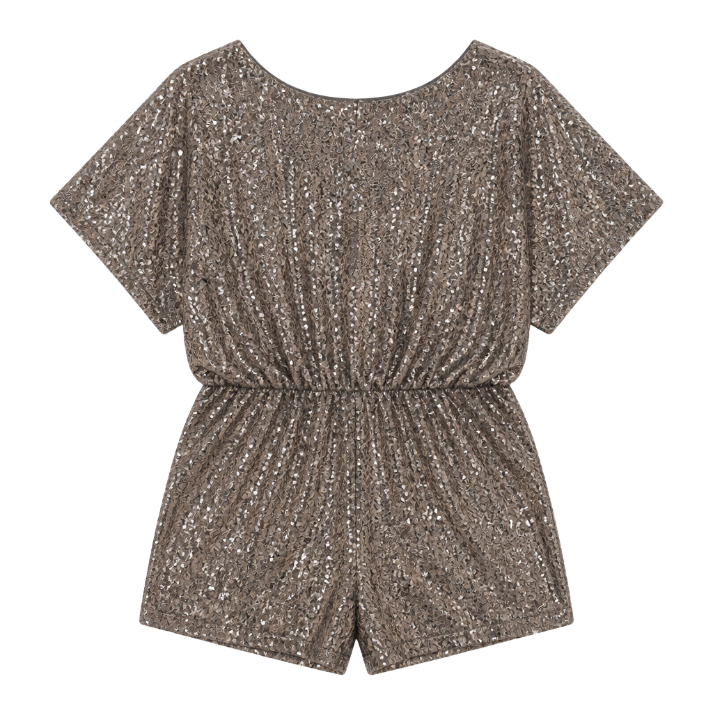 VENUS Sequin Short Sleeve Romper 1
