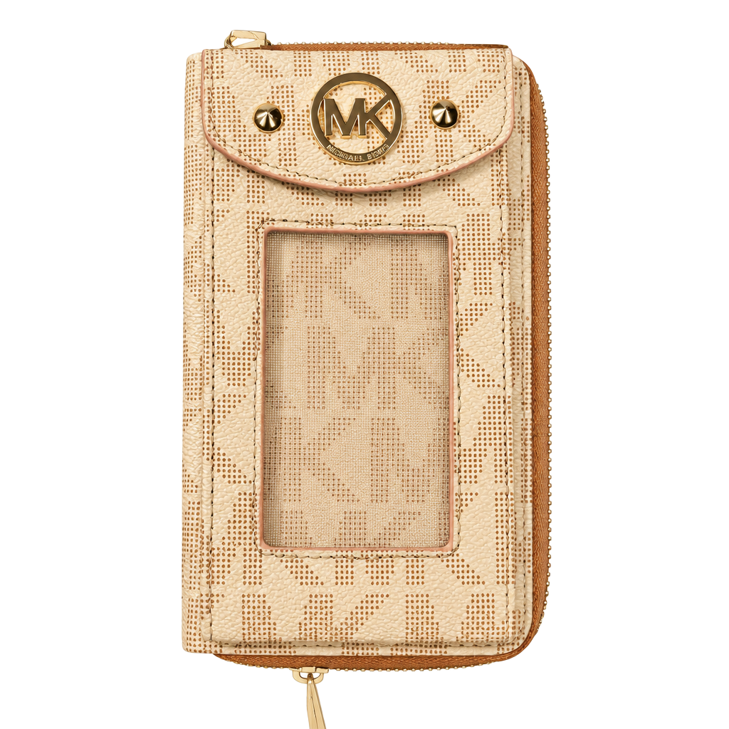 Michael Kors Monogram Phone Wallet Crossbody Bag ID Holder 1