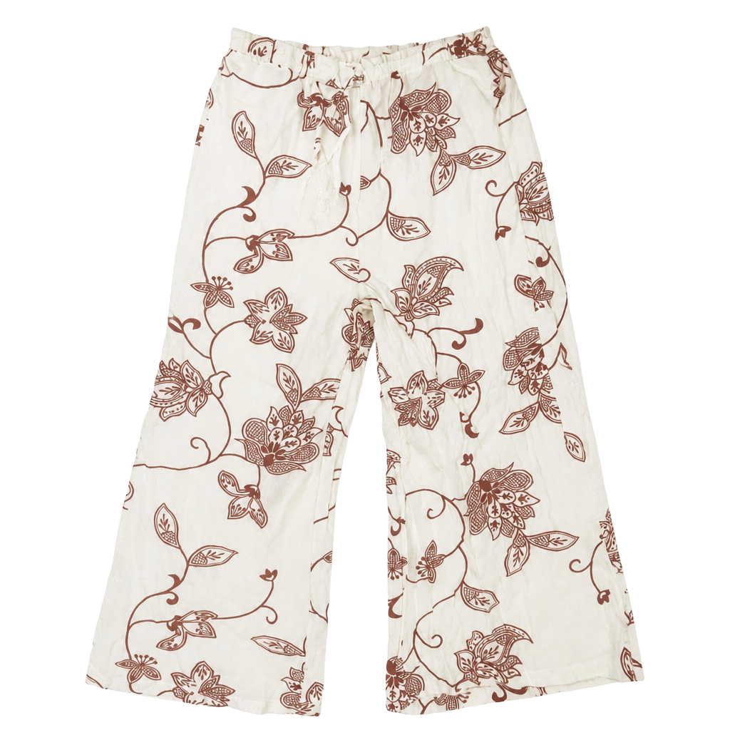 Kaktus Couture Floral Drawstring Wide Leg Pants 1