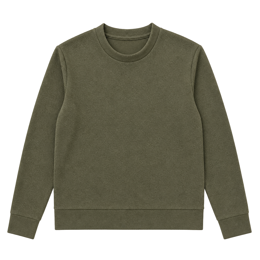 Avia Women's Medium Olive Green Textured Crewneck Pullover with Thumbholes 1