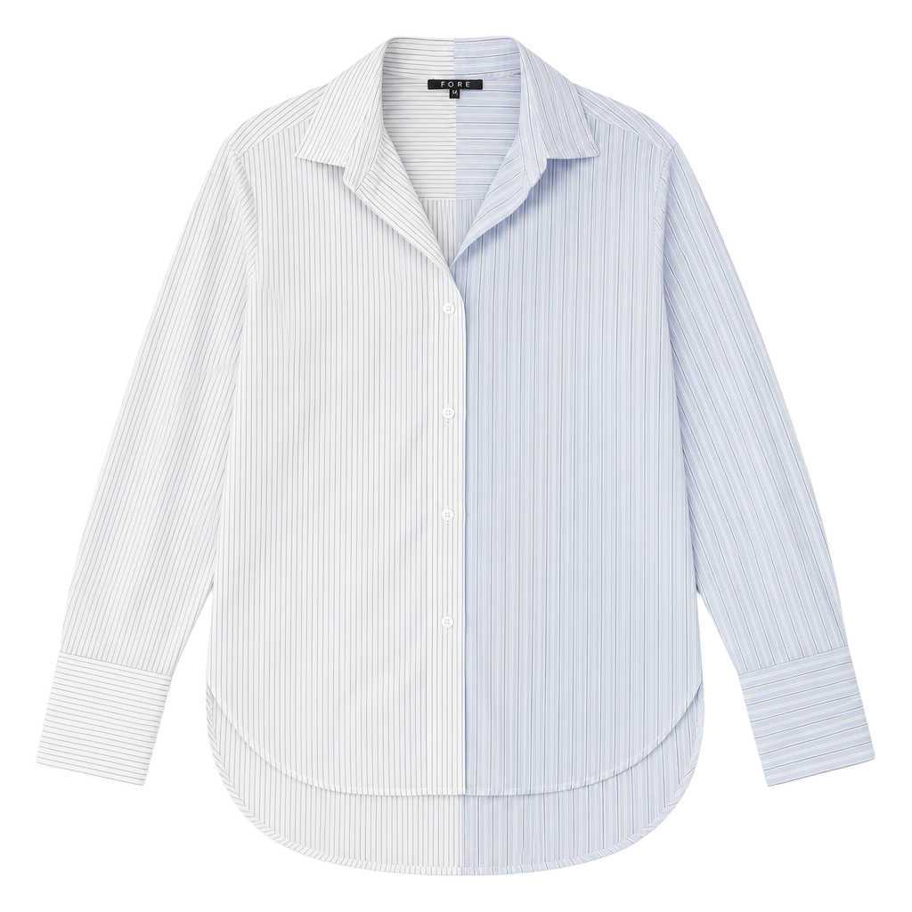 FORE Women's Asymmetric Contrast - long sleeve button down 1