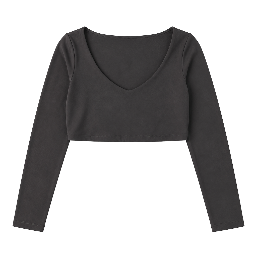 Black longsleeve crop workout top 1