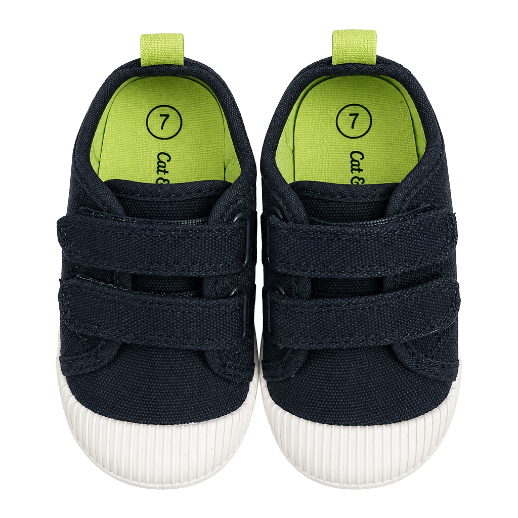 Cat & Jack Parker Sneakers Size 7 Black Canvas Hook and Loop 1