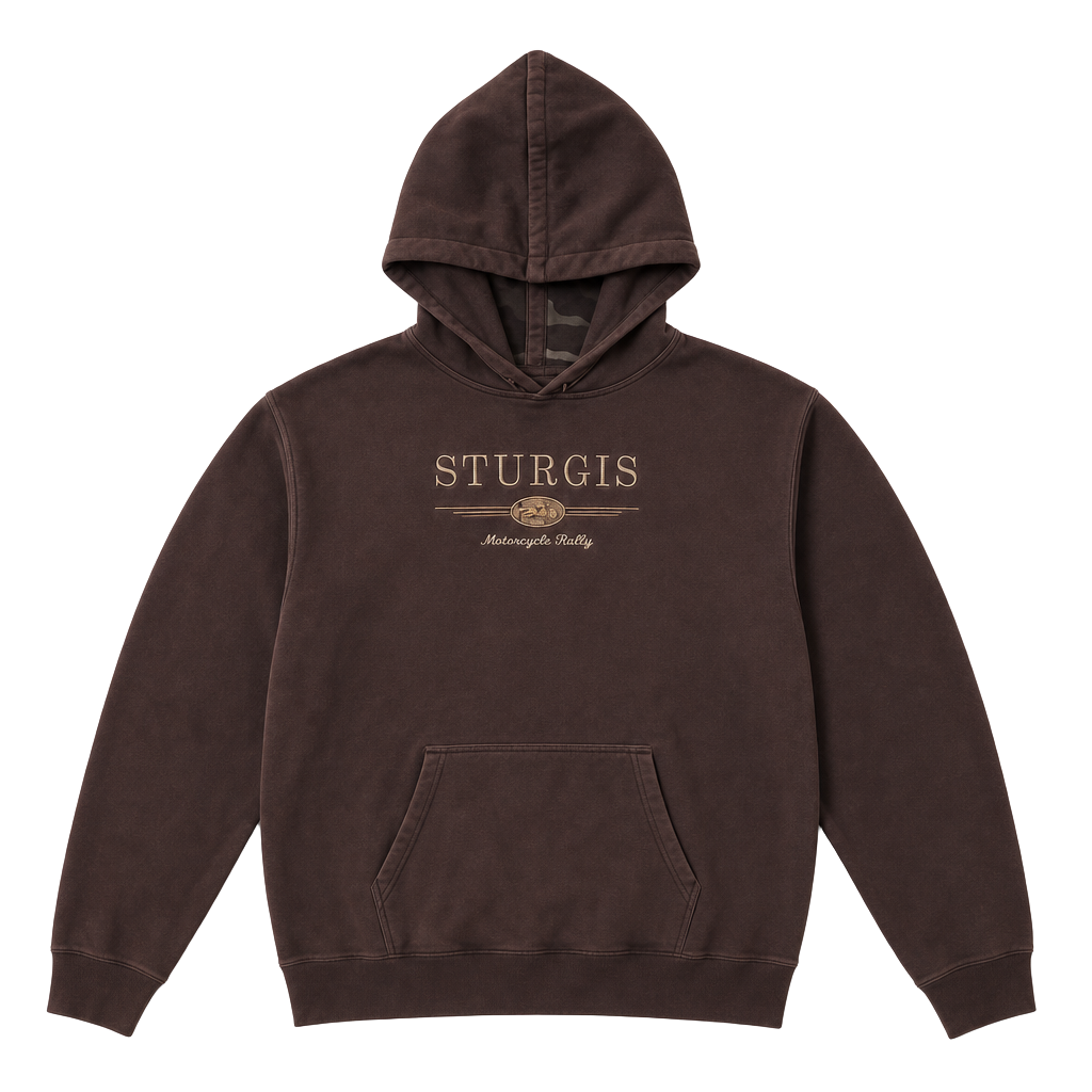 Kenpo Sturgis Motorcycle Rally Embroidered Brown Hoodie XXL 1