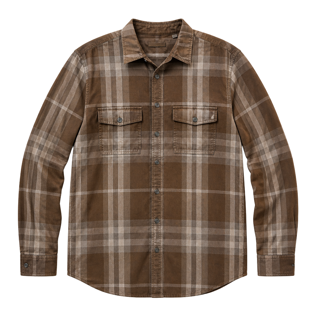 Burberry Brit Men's Brown Plaid Button-Up Long Sleeve Shirt XXL 1
