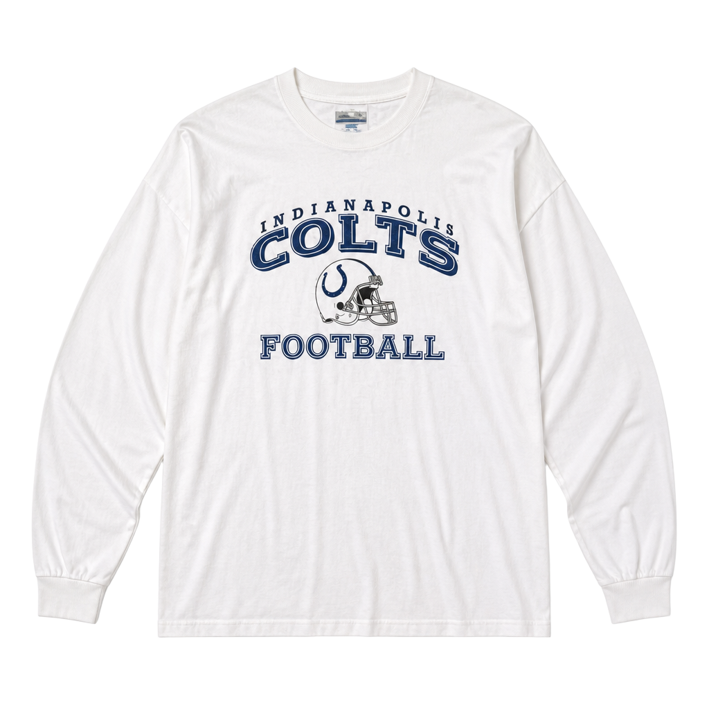 Vintage Indianapolis Colts Reebok Long Sleeve Graphic T-Shirt White XL 1