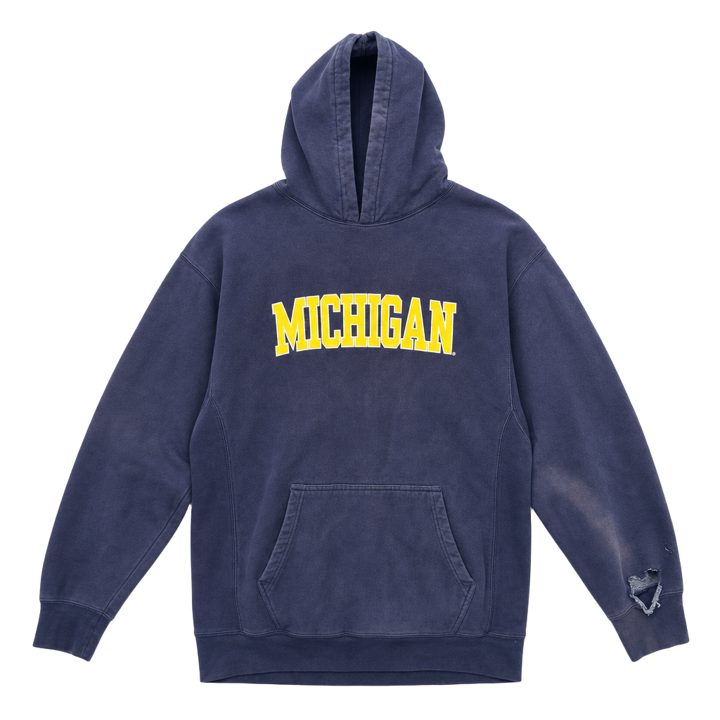 Vintage Steve and Barry's University of Michigan Wolverines Heavyweight Hoodie XL 1